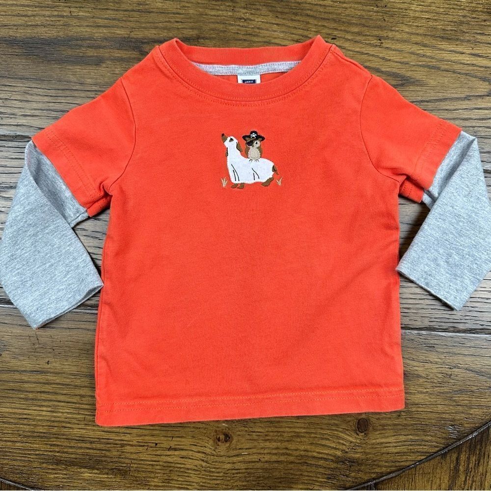 Janie and Jack Halloween Orange Tee